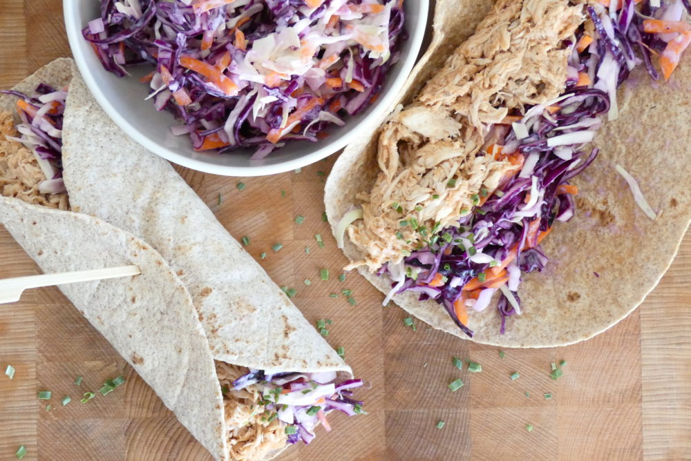 pulled chicken wrap